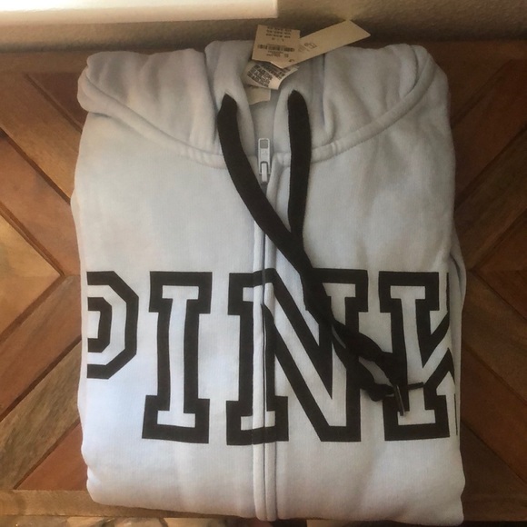 PINK Victoria's Secret Sweaters - New PINK (Victoria Secret) Blue Fullzip Hoodie